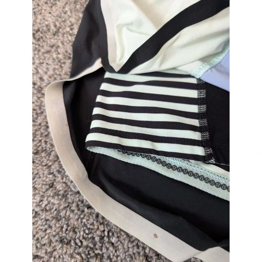 Lululemon Women Black Blue Mint‎ Colorblock Running Shorts Size Small